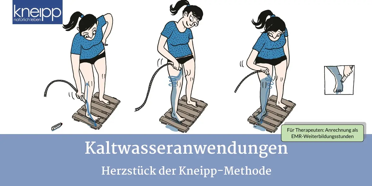 Kalte Wasseranwendungen sind das Herzstück der Kneipp-Methode. Sebastian Kneipp entdeckte ihre heilende Wirkung, als er sich selbst von Tuberkulose heilte, indem er in der Donau kurze, kalte Wasserbäder nahm.